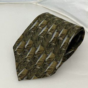 Vintage 1996 Jerry Garcia South Of The Border Southwest Design Green Silk Tie